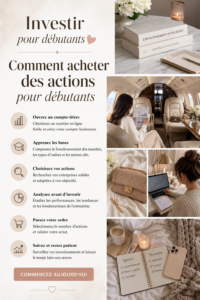 Une femme réfléchissant à des investissements boursiers, entourée de graphiques et de documents financiers.