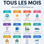 Femme souriante consultant des graphiques d'investissement sur une tablette, représentant les dividendes mensuels.