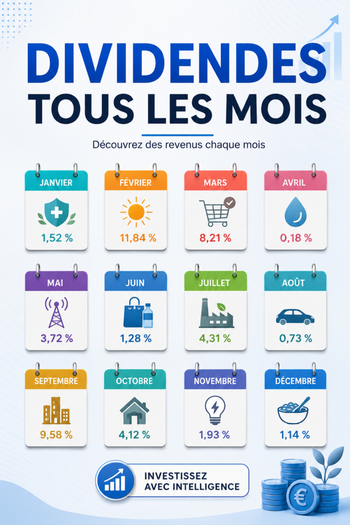 Femme souriante consultant des graphiques d'investissement sur une tablette, représentant les dividendes mensuels.