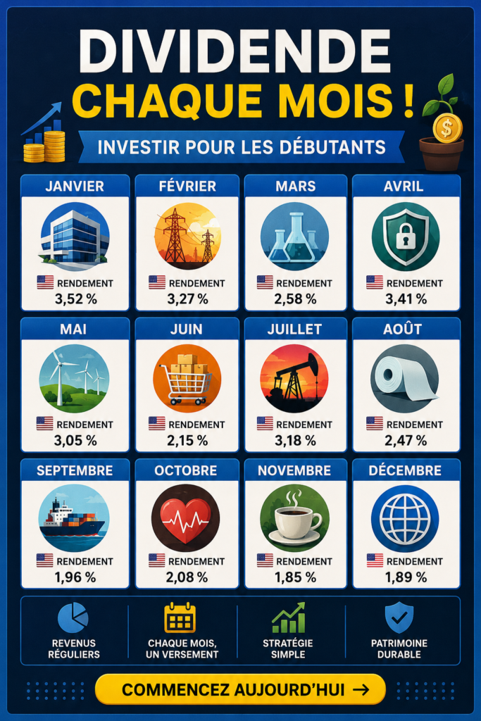 Femme consultant les performances de ses investissements pour toucher des dividendes mensuels.