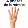 Illustration représentant les 4 phases de la retraite sous forme de cheminement.