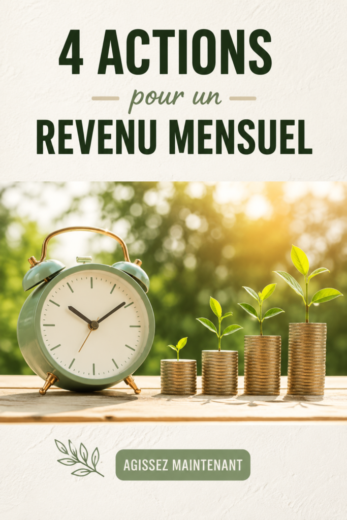 Un graphique illustrant des gains mensuels d'actions à revenus.