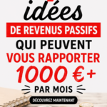 Femme tenant un carnet et un ordinateur, réfléchissant à des idées de revenus passifs.