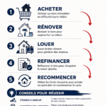 Femme analysant des documents d'investissement immobilier avec une stratégie BRRRR