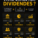 Femme réfléchissant à l'avenir avec des graphiques de dividendes