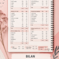 Image illustrant un tableau de bilan financier avec des calculs et des notes