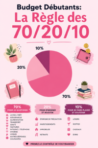 Illustration de la gestion budgétaire avec la règle 70/20/10
