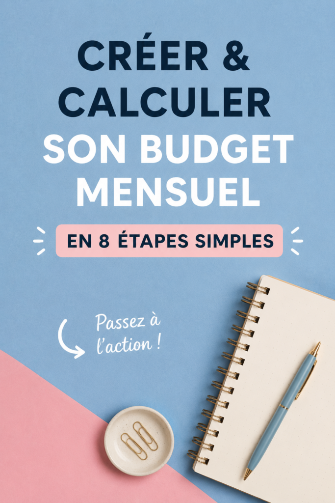 Femme écrivant son budget sur un carnet avec une calculatrice
