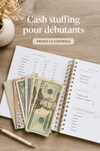 Femme utilisant des enveloppes pour le cash stuffing et gérer son budget.