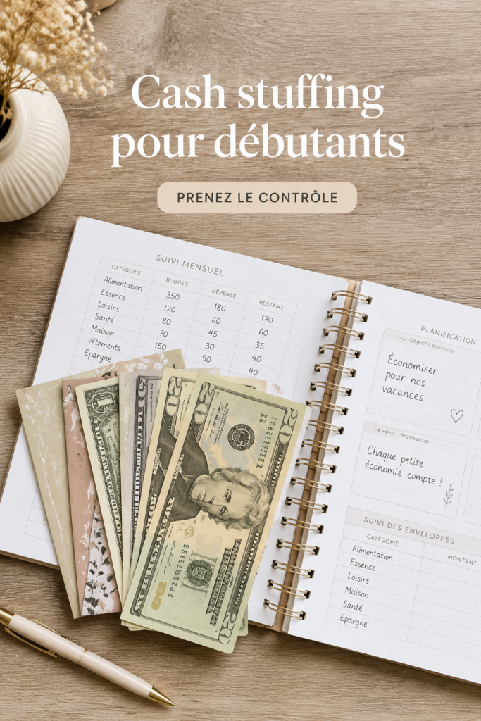 Femme utilisant des enveloppes pour le cash stuffing et gérer son budget.