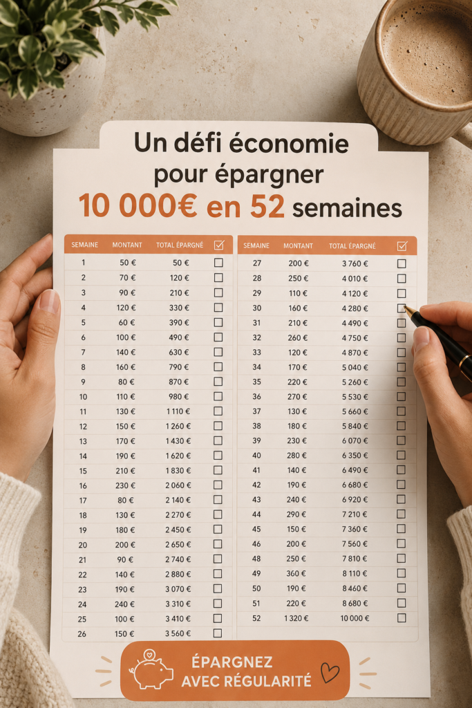 Femme pensant à ses économies avec un carnet et un stylo