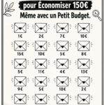 Image d'une femme heureuse consultant son budget et planifiant ses économies de 150€