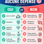 Femme réfléchissant à ses dépenses sur une feuille, défi d'un mois sans achat.