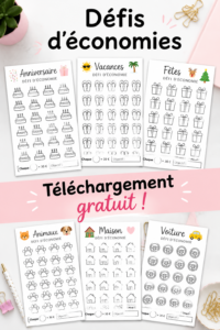 Un tableau coloré de défis d'épargne imprimables pour les femmes.