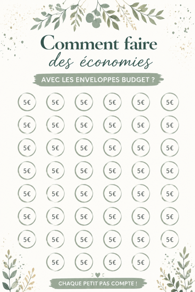 Image d'un système d'enveloppes budget avec des étiquettes colorées pour chaque catégorie de dépenses