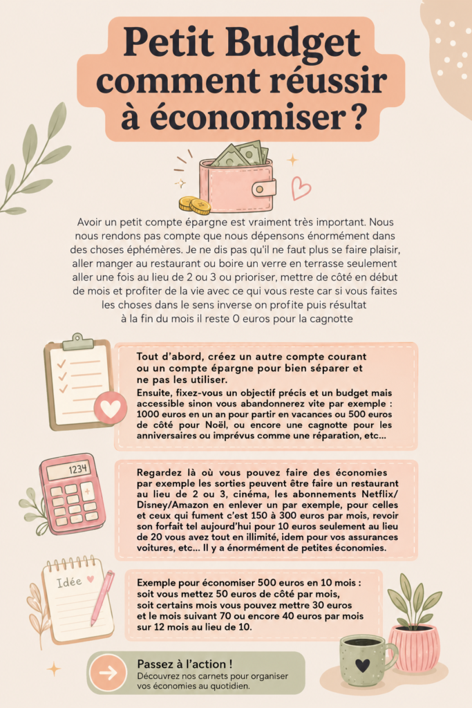 Femme souriante vérifiant son budget avec un carnet et un calculator