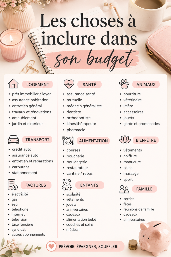 Femme réfléchissant à son budget avec un carnet et un stylo sur la table.
