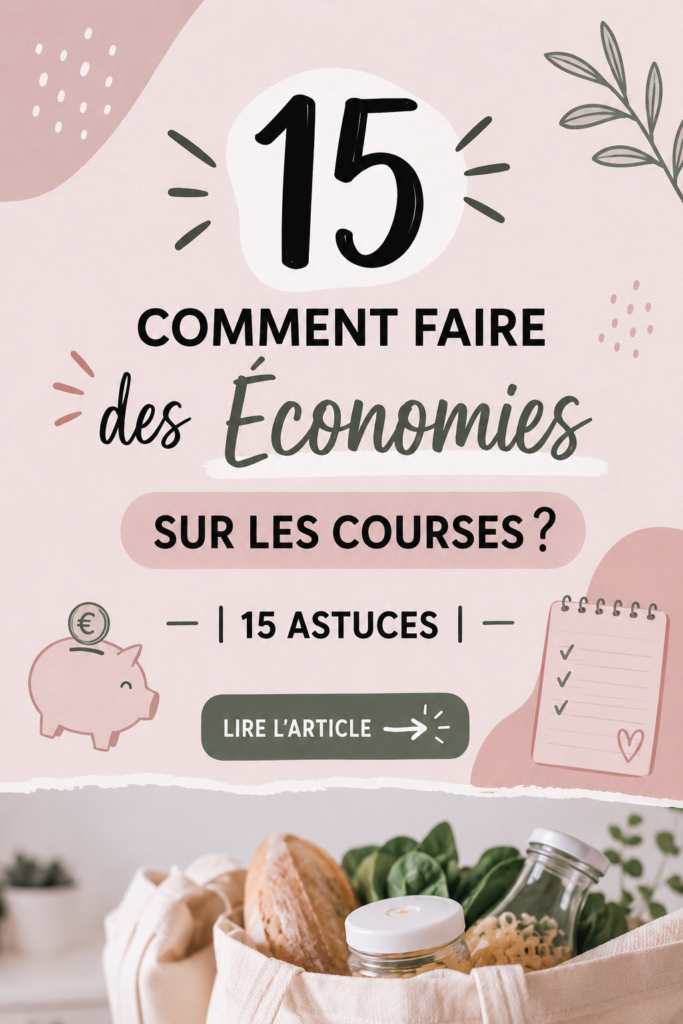 Femme souriante faisant ses courses avec un caddie plein de produits frais.