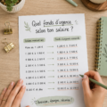 Illustration d'une femme établissant son budget pour son fonds d'urgence.
