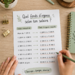 Illustration d'une femme établissant son budget pour son fonds d'urgence.