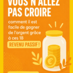 Image d'une femme heureuse travaillant sur un ordinateur pour générer des revenus passifs.