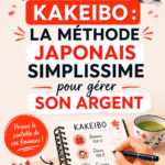Un carnet ouvert avec un stylo et un tableau de budget inspiré du Kakeibo