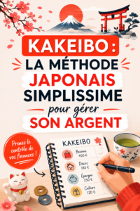 Un carnet ouvert avec un stylo et un tableau de budget inspiré du Kakeibo