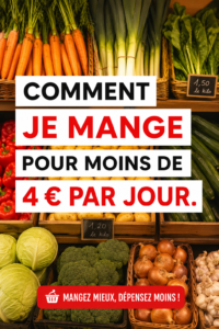 Assiette de repas équilibré à petit prix comprenant légumes et protéines