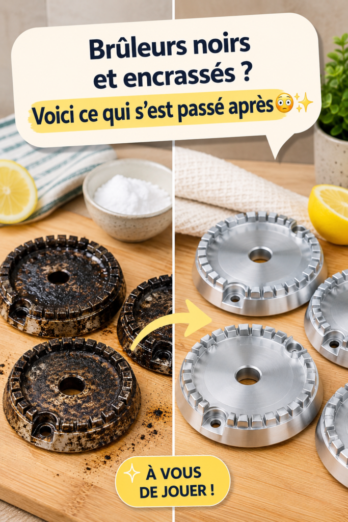 Brûleurs de cuisine encrassés avant nettoyage