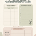 Un aperçu de divers printables de gestion d'épargne disposés sur une table.