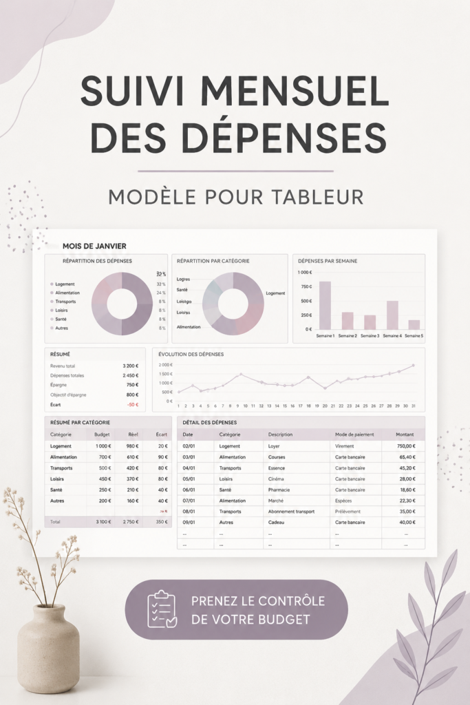 Modèle de suivi des dépenses sur Google Sheets pour une gestion financière simplifiée.