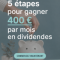 Un graphique représentant des investissements en dividendes avec une croissance régulière.