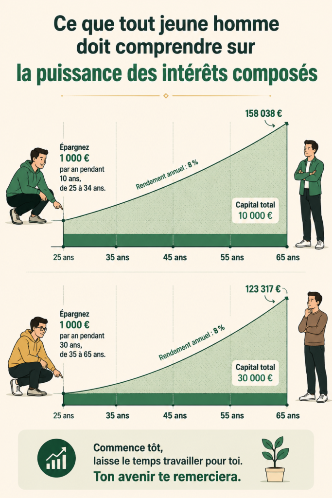 Femme analysant des graphiques d'épargne et d'investissement utilisant les intérêts composés.