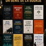 Couverture d'un livre sur la bourse, présentant des graphiques financiers et des arbres de décision, avec un style moderne et engageant.