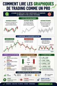 Femme lisant un graphique de trading sur un ordinateur, apprenant à investir.