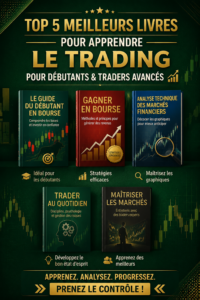 Couverture d'un livre sur le trading, idéal pour les débutants et avancés.