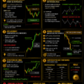 Femme consultant un graphique de trading multi-timeframes sur son ordinateur