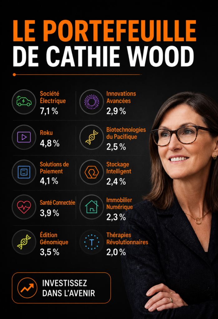 Portefeuille d'investissement de Cathie Wood, une référence inspirante pour les femmes.
