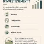 Une femme tenant un portfolio ouvert montrant ses œuvres.