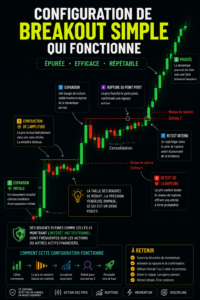 Illustration d'une stratégie de trading de breakout sur un graphique financier