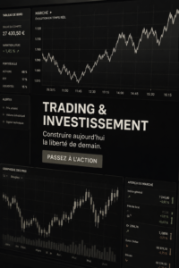 Femme souriante regardant des graphiques de trading sur son ordinateur.