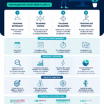 Infographie sur les 4 types de trading pour débutants.
