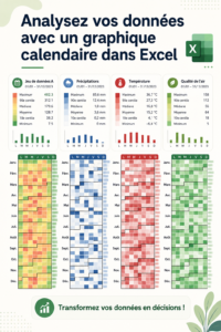 Graphique calendrier illustrant l'analyse des données financières dans Excel