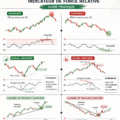 Graphique illustrant le calcul et l'interprétation du RSI en bourse.