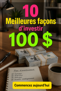 Image représentant une femme réfléchissant à des options d'investissement avec des billets de 100 $.