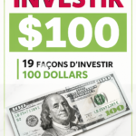 Une femme réfléchit à ses options d'investissement avec 100 dollars sur une table.