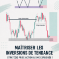 Une femme analysant des graphiques de trading dans un environnement lumineux et moderne, symbolisant le trading inverse.