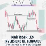 Une femme analysant des graphiques de trading dans un environnement lumineux et moderne, symbolisant le trading inverse.
