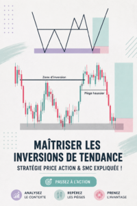 Une femme analysant des graphiques de trading dans un environnement lumineux et moderne, symbolisant le trading inverse.