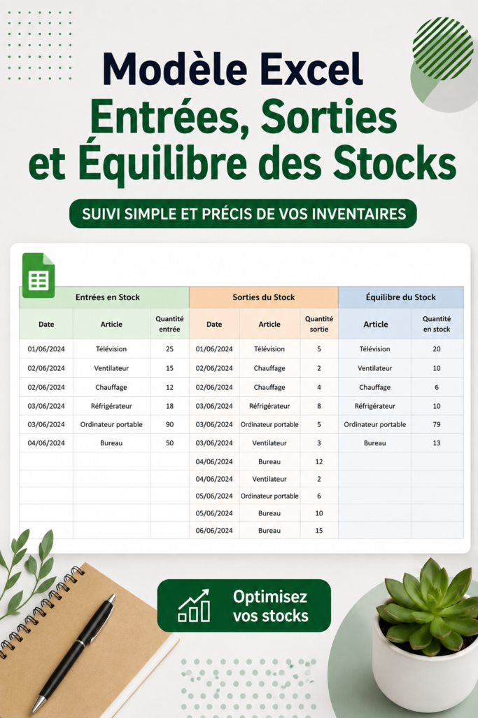 Modèle Excel pour la gestion des stocks avec interface utilisateur conviviale